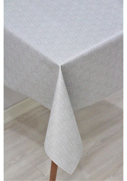Gri Keten Elyaf Astarlı Silinebilir Pvc Masa Örtüsü - Dayanıklı ve Şık Tasarım fiyatları