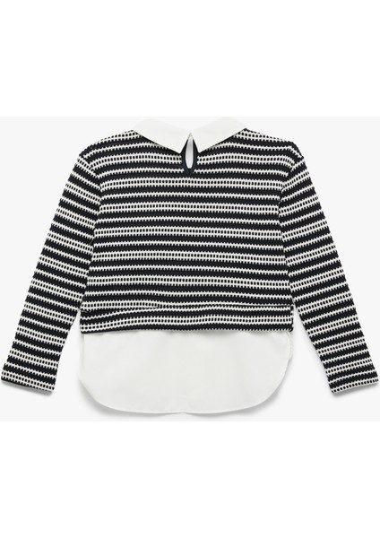 Uzun Kollu Gömlek Yaka Detaylı Sweatshirt fiyatları