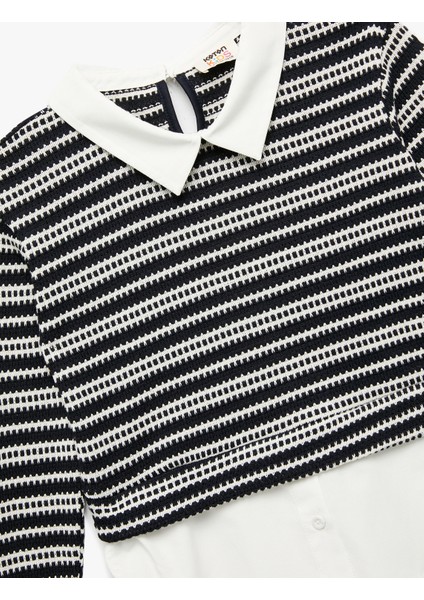 Uzun Kollu Gömlek Yaka Detaylı Sweatshirt modelleri