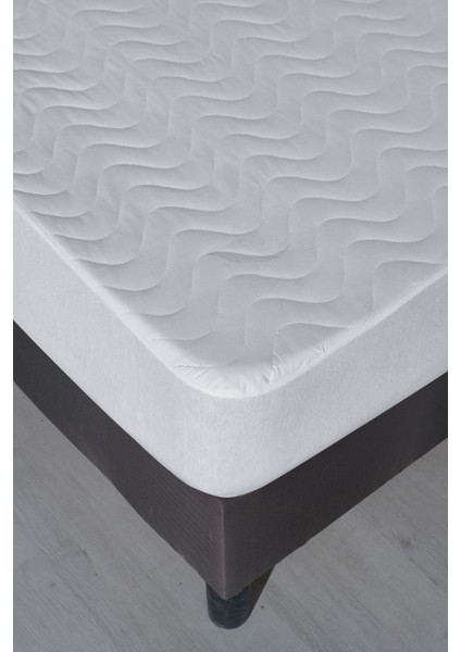 Su Geçirmez Kapitone Fitted Yatak Koruyucu Alez Beyaz