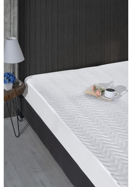 Su Geçirmez Kapitone Fitted Yatak Koruyucu Alez Beyaz