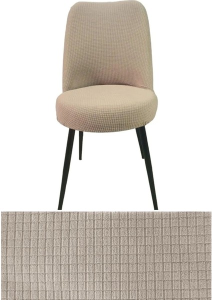 Kahverengi Likralı Pitikare Desenli Retro Oval Sandalye Kılıfı, Şık ve Kullanışlı.