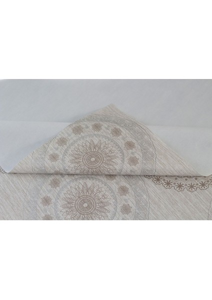 Astarlı ve Silinebilir Osmanlı Desenli Pvc Masa Örtüsü, Bej Renk, Hijyenik Kullanım fırsatları