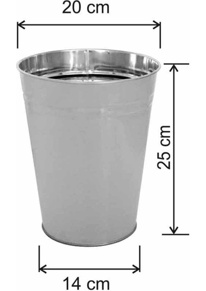 6 Litre Paslanmaz Çelik Konik Çöp Kovası, Günlük Kullanım Için Şık ve Pratik