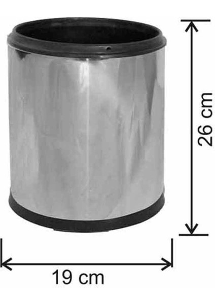 Gri 5 Litre Plastik Iç Kovalı Paslanmaz Çöp Kovası