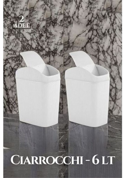 6 Litre Büyük Temizlik Kovası, Beyaz, 2'li Set