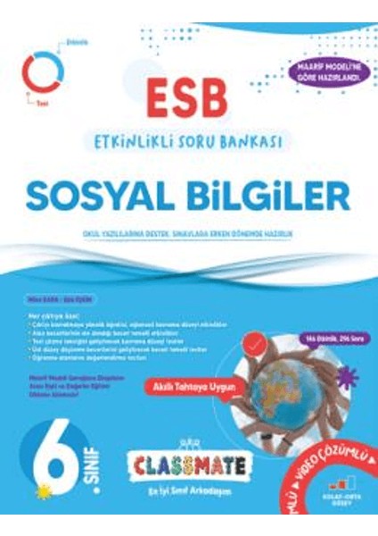 6. Sınıf Classmate Sosyal Bilgiler Etkinlikli Soru Bankası