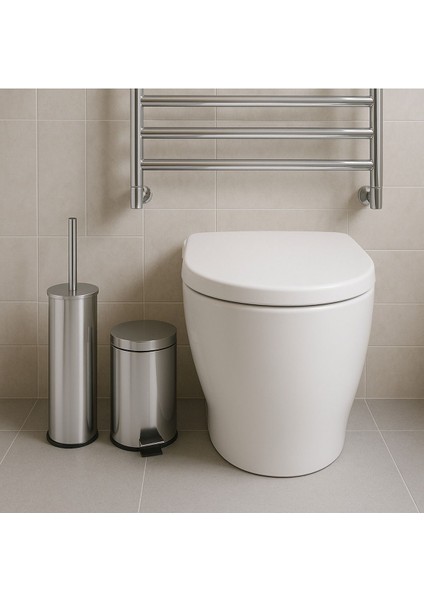 Şık Metalik Pedallı Kapaklı Çöp Kovası, Dayanıklı ve Kullanışlı Tasarım