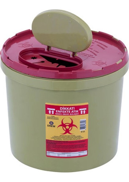 Yeşil 5 Lt Tıbbi Atık Kovası Seti, Hijyenik ve Kullanışlı 5 Adet modelleri