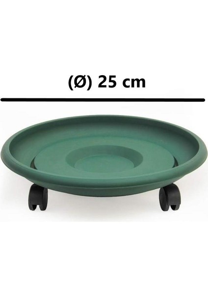 So- Tekerlekli Saksı Tabağı Yeşil 3 Boy fiyatları