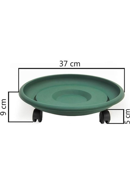 So- Tekerlekli Saksı Tabağı Yeşil 3 Boy fırsatları