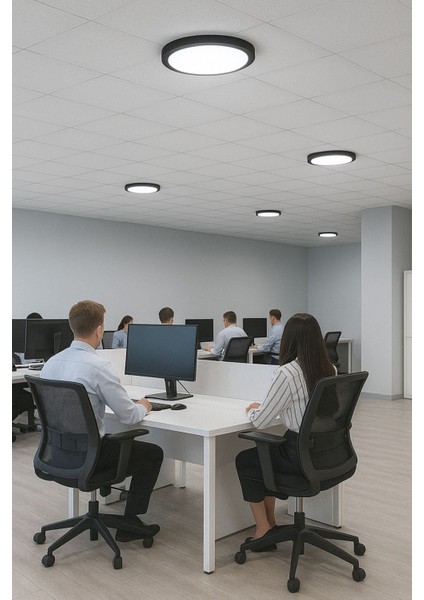 Şık Siyah Metal Tavan LED Lamba, Buz Beyaz Işık, Modern Tasarım fırsatları