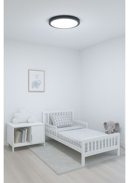 Şık Siyah Metal Tavan LED Lamba, Buz Beyaz Işık, Modern Tasarım indirimleri