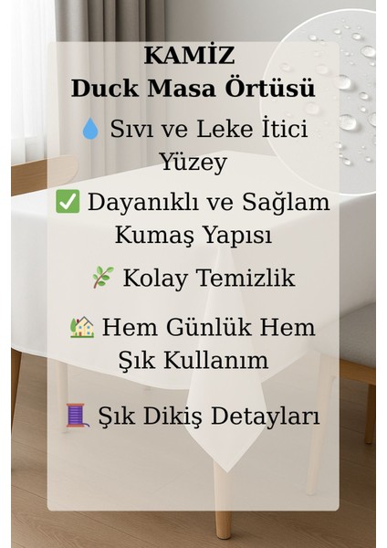 Beyaz Kumaş Masa Örtüsü, Su ve Leke Itici, Dayanıklı ve Modern Tasarım fiyatları