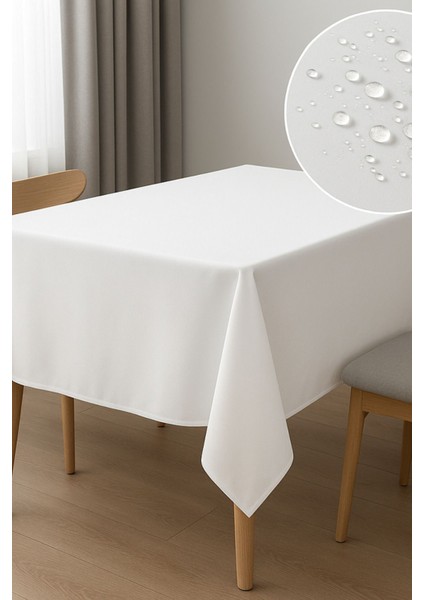 Beyaz Kumaş Masa Örtüsü, Su ve Leke Itici, Dayanıklı ve Modern Tasarım fırsatları
