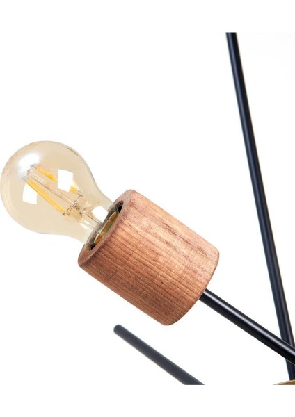 Ahşap Detaylı 4'lü Avize, Şık ve Sıcak Ortamlar Için Ideal indirimleri