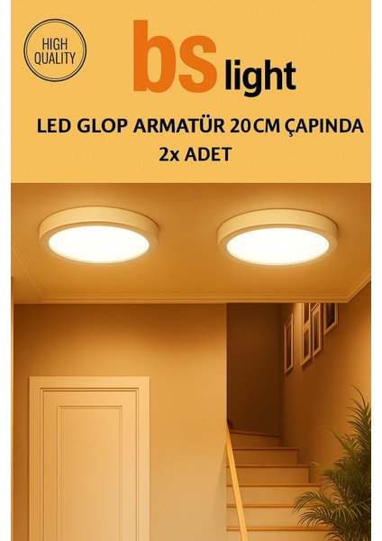 2X18W Beyaz LED Panel Tavan Lambası, Günışığı, Aplik, Banyo, Balkon, Koridor