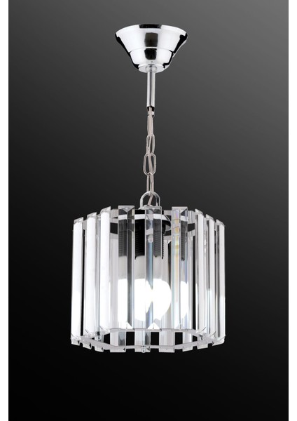 Altıgen Kristal Taşlı Sarkıt Gümüş Avize, 18CM, Salon, Mutfak, Hol, Oda Için Şık Aydınlatma modelleri
