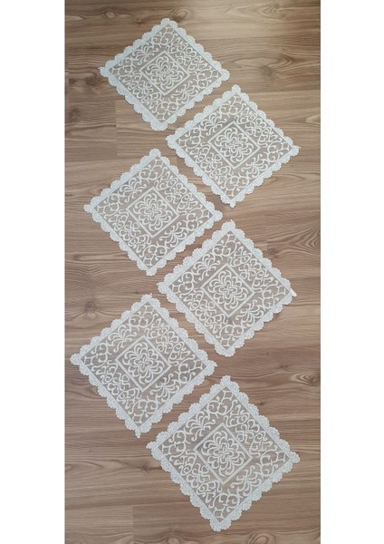 Krem Desenli Örme Peçete Örtüsü 6'lı 30X30 fiyatları