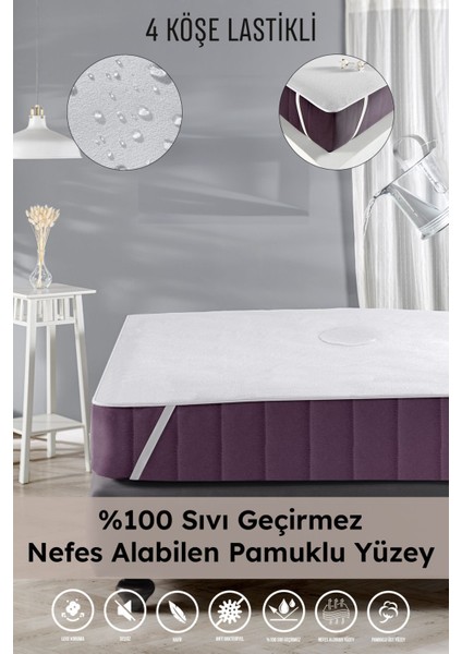 Micro 4 Köşe Lastikli Sıvı Geçirmez Pamuklu Yatak Koruyucu