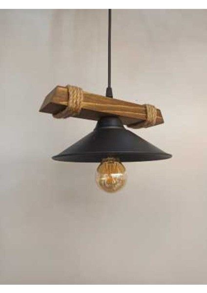 Modern Ahşap Sarkıt Avize, Halat Detaylı, Kahverengi, Şık ve Rustik Tasarım fiyatları