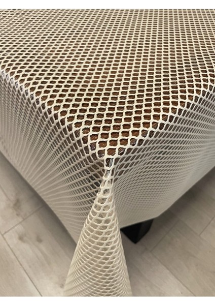 Şık ve Dayanıklı Bej Hasır Desenli Pvc Masa Örtüsü, Kolay Temizlenebilir ve Şıklık Katar fırsatları