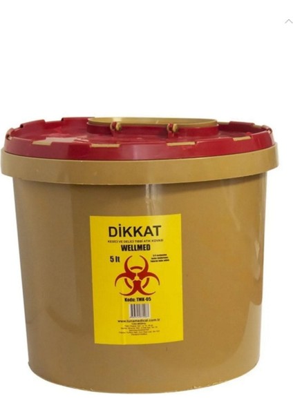 Yeşil 5l Tıbbi Atık Kovası, 10 Adet Koli, Güvenli ve Pratik Kullanım
