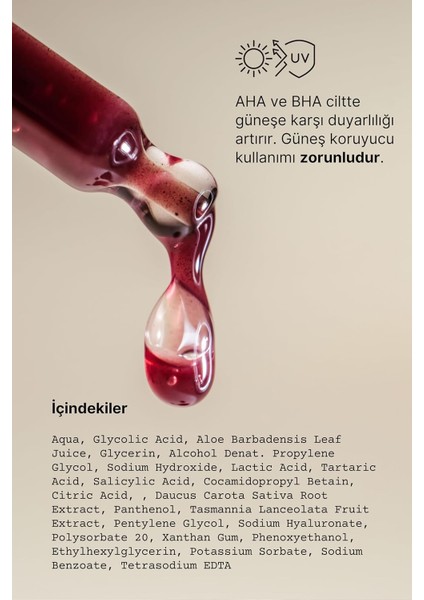 Aha 30% + Bha 2% Canlandırıcı Kırmızı Peeling Cilt Serum 4 modelleri