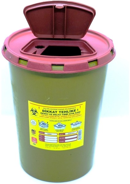 5 Adet 2 Lt Mini Kesici ve Delici Tıbbi Enfekte Atık Kutusu, Sarı Renk indirimleri
