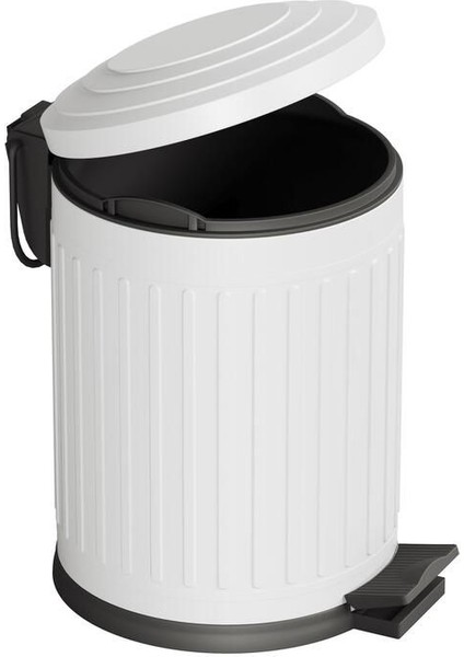 Beyaz Pedallı 5 Litre Çöp Kovası, Pratik ve Şık Tasarım