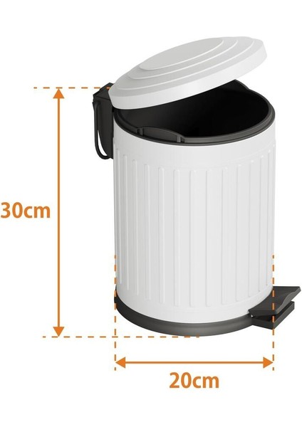 Beyaz Pedallı 5 Litre Çöp Kovası, Pratik ve Şık Tasarım fırsatları