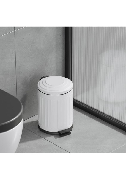 Beyaz Pedallı 5 Litre Çöp Kovası, Pratik ve Şık Tasarım indirimleri