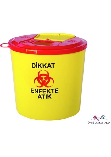 5 Litre Tıbbi Atık Kovası, Temizlik ve Güvenli Atık Toplama Kapağı
