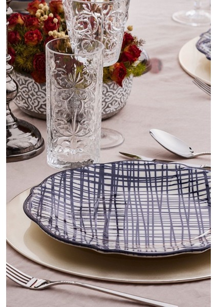 Stoneware 24 Parça 6 Kişilik Mavi Desenli Yuvarlak Yemek Takımı indirimleri