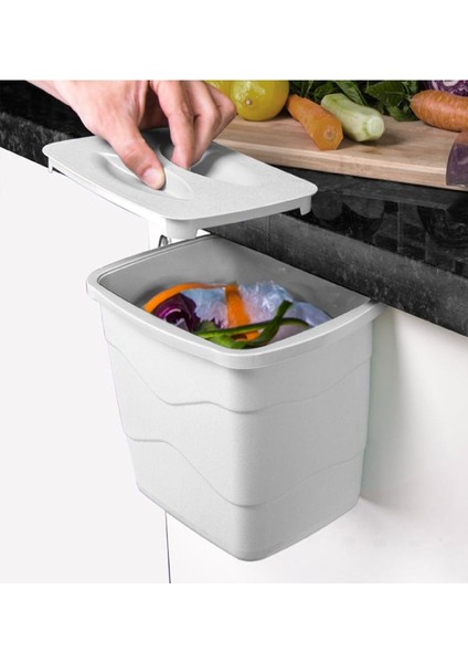 Pratik Kapaklı Dolap Içi Çöp Kovası, Renkli ve Deri Dokulu Tasarım