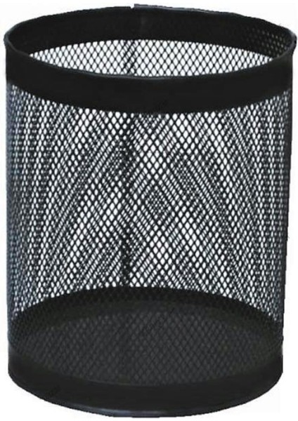 Şeffaf Fileli Yuvarlak Çöp Kovası 13 Lit, Çok Amaçlı, Siyah Renk