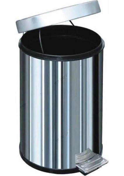Turuncu 16 Lt Paslanmaz Çelik Pedallı Çöp Kovası