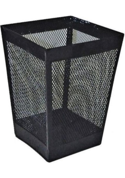 Siyah Kare Ofis Çöp Kovası, Fileli, 13 Litre, Şık ve Kullanışlı Tasarım