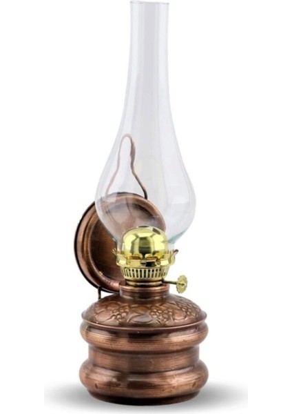 Şık Oksitli Bakır Gaz Lambası, Antika Tarz, Dekoratif ve Dayanıklı Tasarım