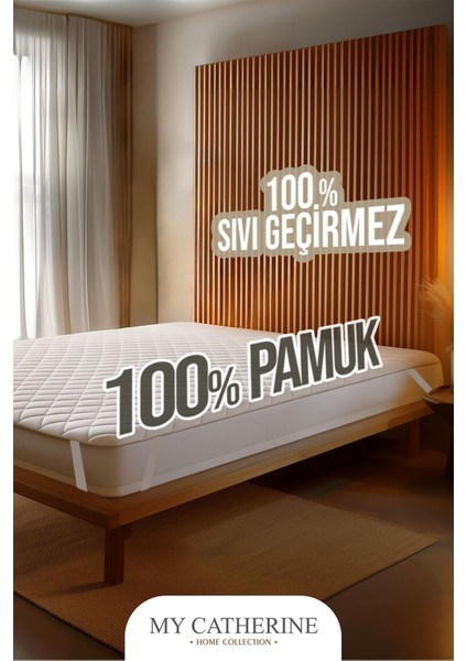 Bebek ve Çocuklar Için Su Geçirmez Kapitone Pamuk Yatak Alezi, Beyaz Renk