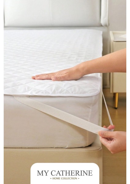 Bebek ve Çocuklar Için Su Geçirmez Kapitone Pamuk Yatak Alezi, Beyaz Renk fırsatları