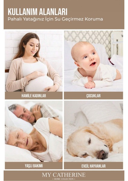 Bebek ve Çocuklar Için Su Geçirmez Kapitone Pamuk Yatak Alezi, Beyaz Renk