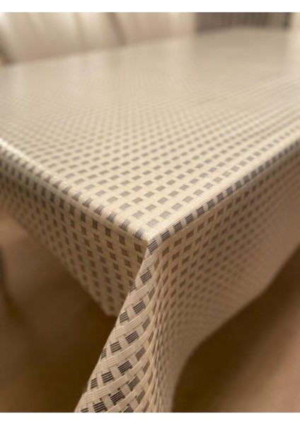 Şeffaf Kaplamalı Hasır Desenli Krem Pvc Masa Örtüsü, Şık ve Dayanıklı. fiyatları