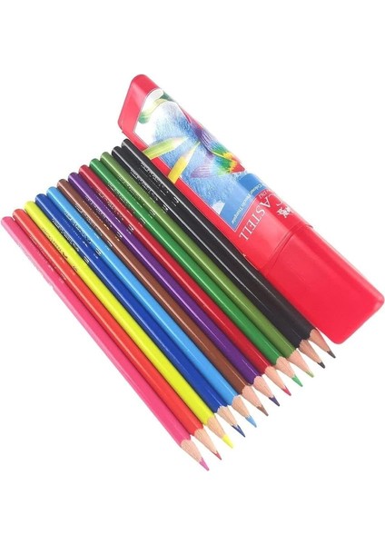 Faber-Castell Boya Kalemi 12 Renk Tam Boy Üçgen Plastik Tüp modelleri