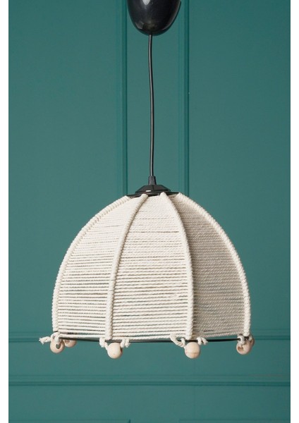 El Yapımı Şık Beyaz Avize, Zarif ve Modern Tasarım, Evinizin Atmosferini Güzelleştirir.