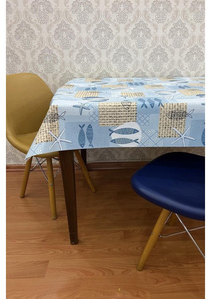 Mavi Pvc Elyaf Tabanlı Silinebilir Masa Örtüsü, Şık ve Dayanıklı Kullanım Sağlar. fiyatları