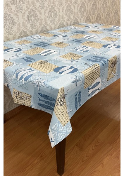 Mavi Pvc Elyaf Tabanlı Silinebilir Masa Örtüsü, Şık ve Dayanıklı Kullanım Sağlar. modelleri