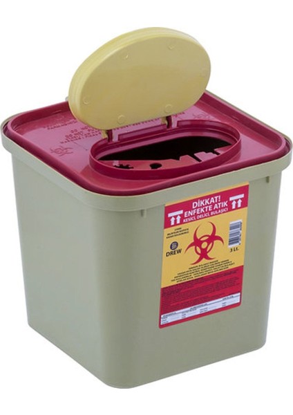 Yeşil 1.3 Lt Tıbbi Atık Kovası - 5'li Paket