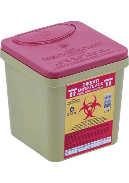 Yeşil 1.3 Lt Tıbbi Atık Kovası - 5'li Paket fiyatları