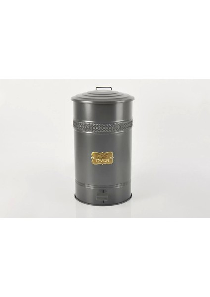 16 Lt Kapaklı Metal Çöp Kovası, Mutfak ve Banyo Için Antrasit Renkli fiyatları